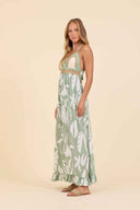 Sage Leaf Crochet Maxi Dress side