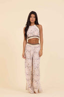 Leopard Crochet Pants Set