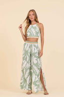 Sage Leaf Crochet Pants Set