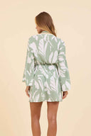 Sage Leaf Crochet Mini Dress back