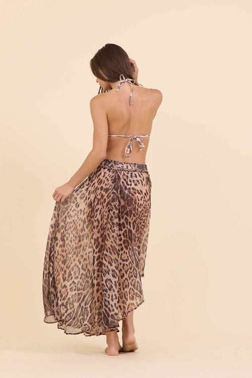 Wild Leopard Coverup Skirt back