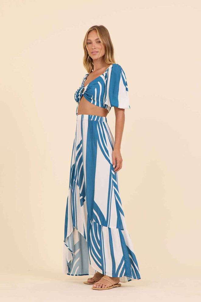 Deep Sea Abstract Maxi Skirt Set back