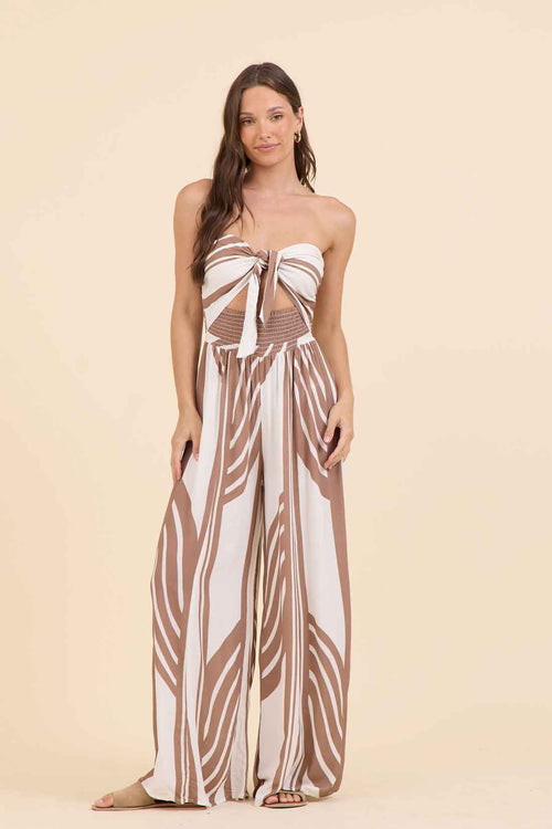 Neutral Abstract Jumpsuit