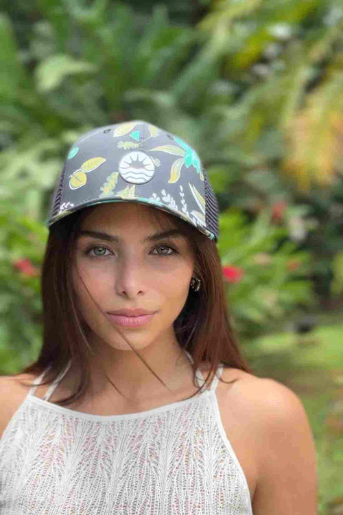 Black Plumeria Logo Cap
