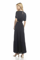 Farrah Black Maxi Dress back