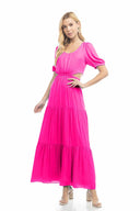 Farrah Hot Pink Maxi Dress