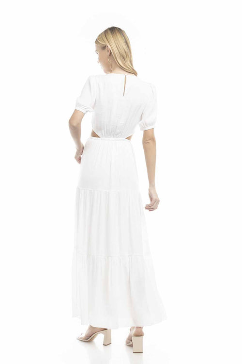 Farrah White Maxi Dress back