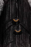 Milonga Black Fringes Tie Coverup detail