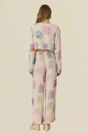 Scenic Summer Printed Pants Set back