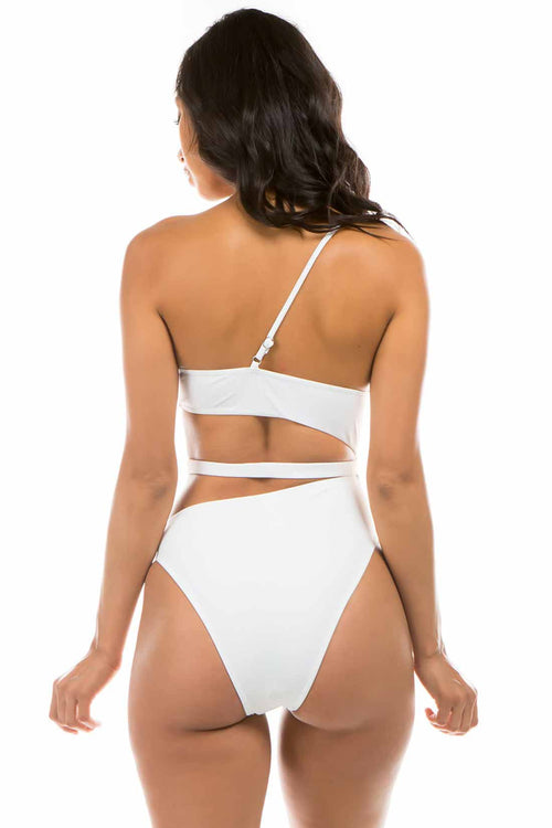 Vera White One Shoulder One Piece back