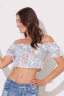 Surf Tropical Smocked Off Shoulder Top