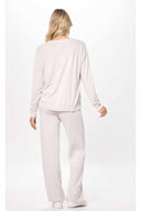 Coconut Cream Plush Knit Pants Set back