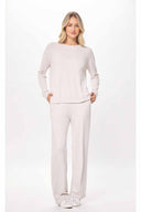 Coconut Cream Plush Knit Pants Set