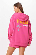 Hot Pink Palm Beach Zip Shorts Set back