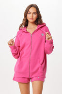 Hot Pink Palm Beach Zip Shorts Set