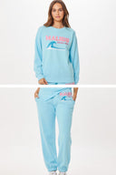 Tropical Blue Malibu Crewneck Jogger Set