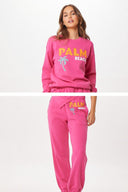 Hot Pink Palm Beach Crewneck Jogger Set