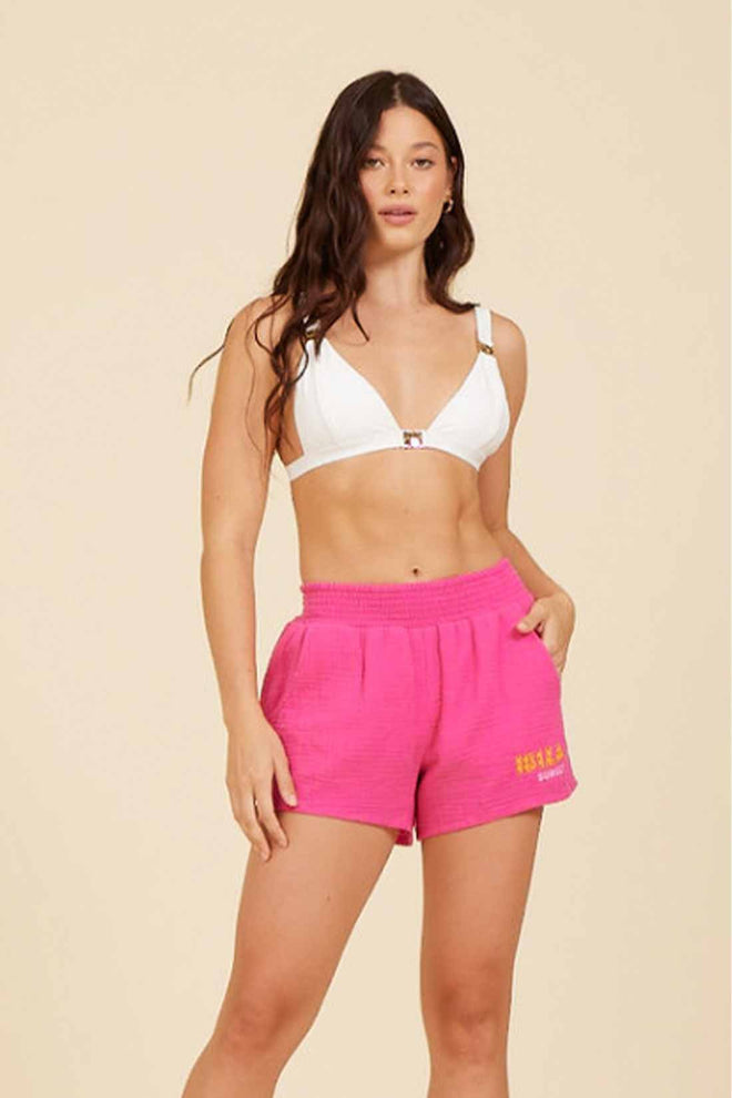 Hot Pink Ibiza Gauze Shorts