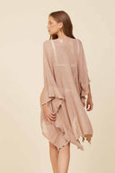 Tan Mesh Knit Coverup back
