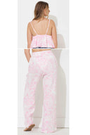 Hot Pink Printed Gauze Pants Set back