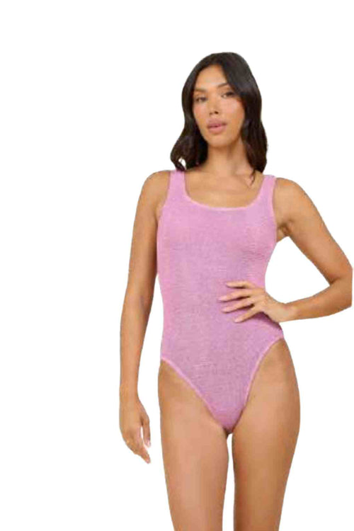 Mauve Krinkle Metallic One Piece
