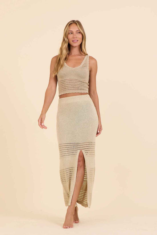 Gold Lurex Skirt Set