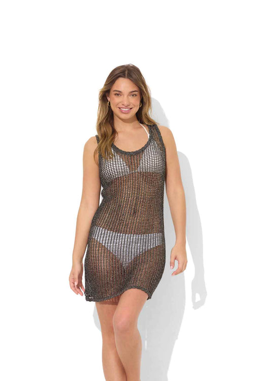 Black Crochet Mini Dress