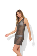 Black Crochet Mini Dress side
