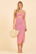 Sunrise Pink Tube Midi Dress