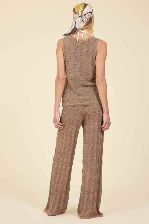 Cocoa Diamond Knit Pants Set back