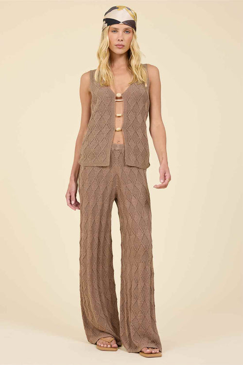 Cocoa Diamond Knit Pants Set