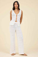 White Diamond Knit Pants Set