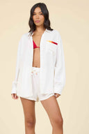 White Ombre Embroidered Short Set