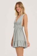 Sage Textured Slub Knit Mini Dress side