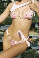 Pink Printed Triangle Bikini Set