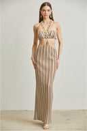 Antonella Brown Cutout Maxi Dress