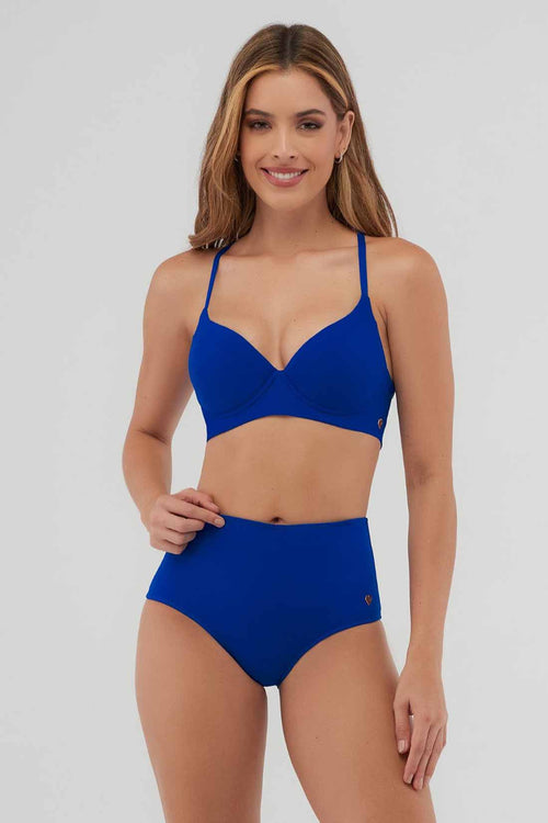 St Even Blue High Waist Bikini Set front