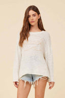White Beach Graphic Crewneck Sweater