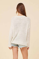 White Beach Graphic Crewneck Sweater back