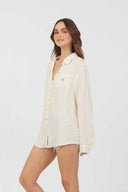 Yellow Yarn Dye Stripe Beach Shirt