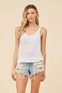 White Beach Sweater Tank Top