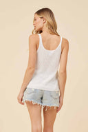 White Beach Sweater Tank Top back