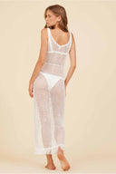 Pamela White Crochet Maxi Dress back