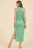 Marcela Summer Green Maxi Knit Dress back