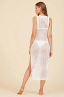 Marcela White Maxi Knit Dress back
