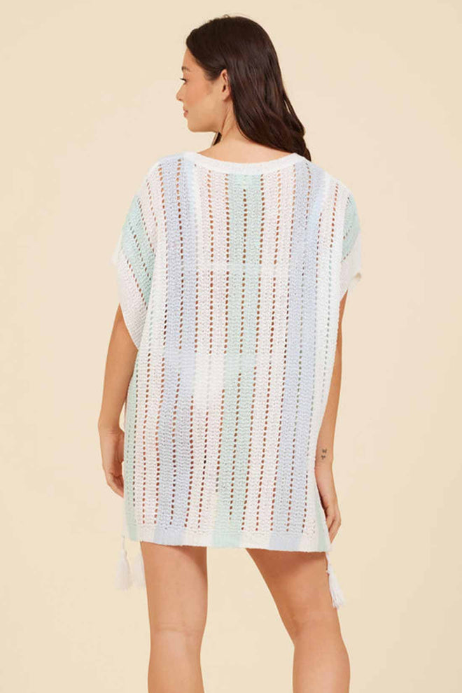 Bondi Stripe Knit Square Coverup back