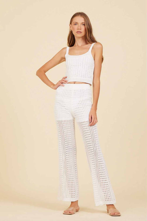 White Knit Pants Set