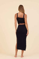 Black Knit Skirt Set back