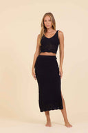 Black Knit Skirt Set