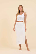 White Knit Skirt Set